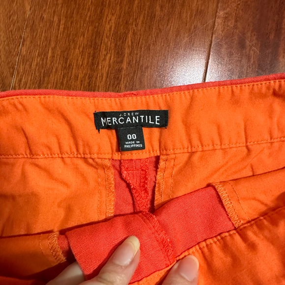 J. Crew Scalloped Shorts Women's Size 00 XS S Mid Rise Linen Casual Red - Picture 6 of 7